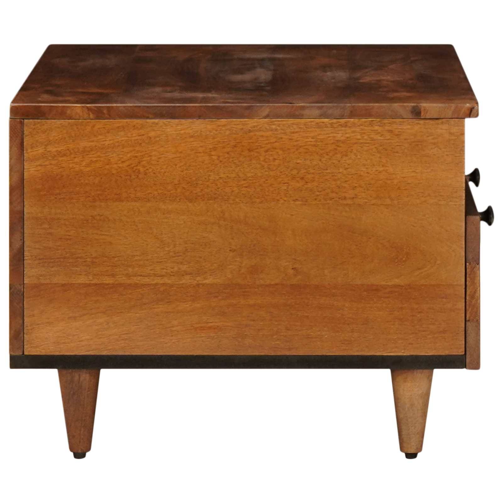 vidaXL TV-Schränk mit Regal Walnuss 70 x 33 x 46 cm Massivholz Mango