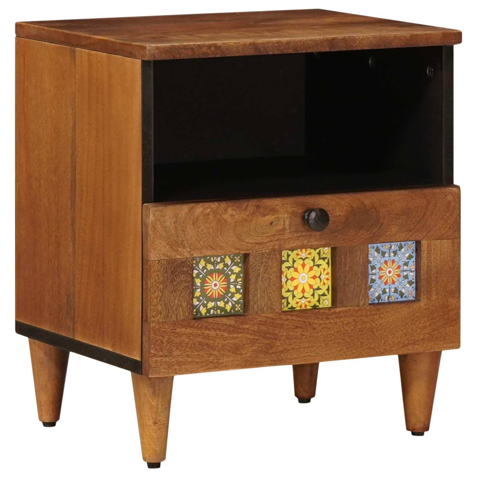 vidaXL Nachttisch Braun 40 x 33 x 46 cm Massivholz Mango