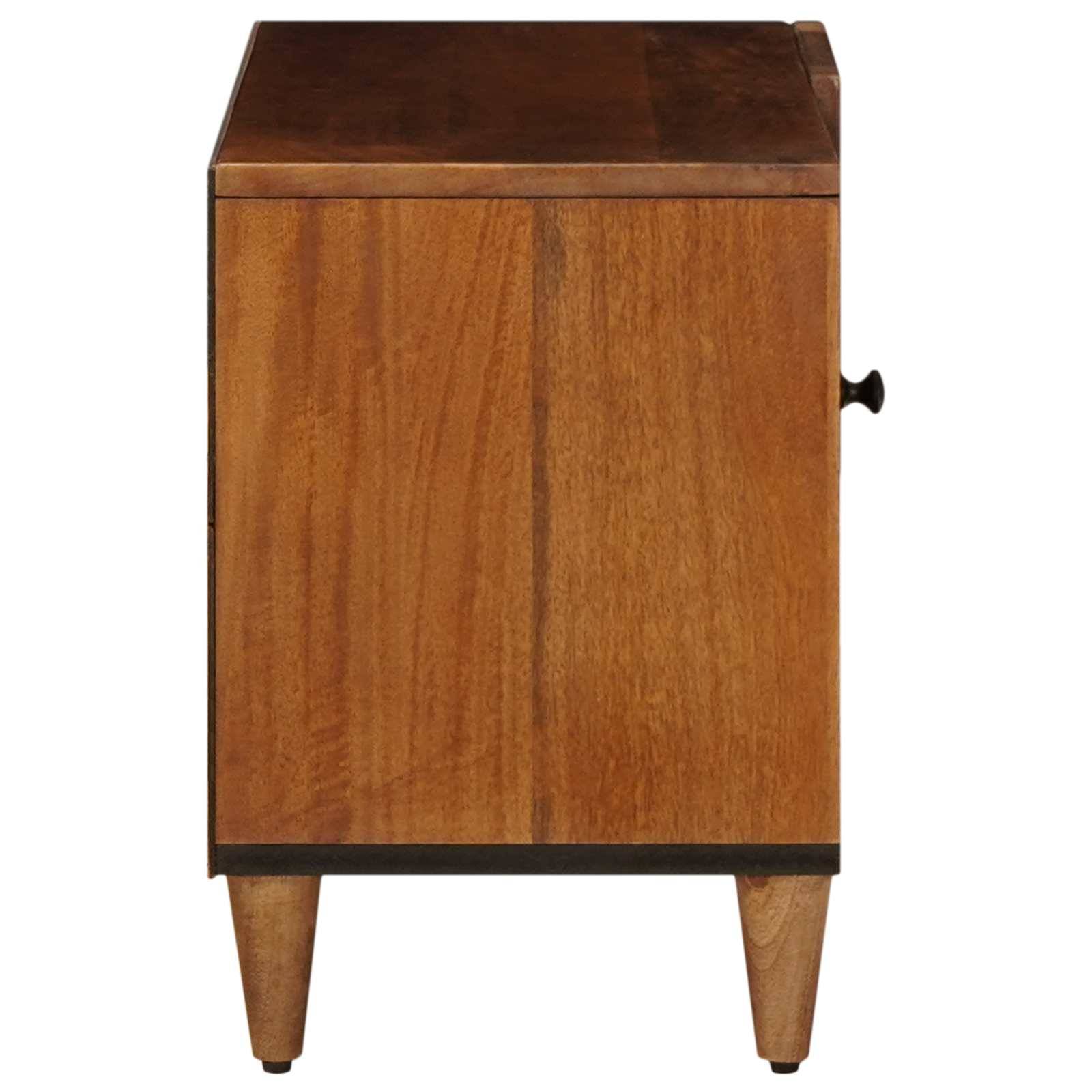 vidaXL TV-Schränk mit Tür Walnuss 80 x 33 x 46 cm Massivholz Mango