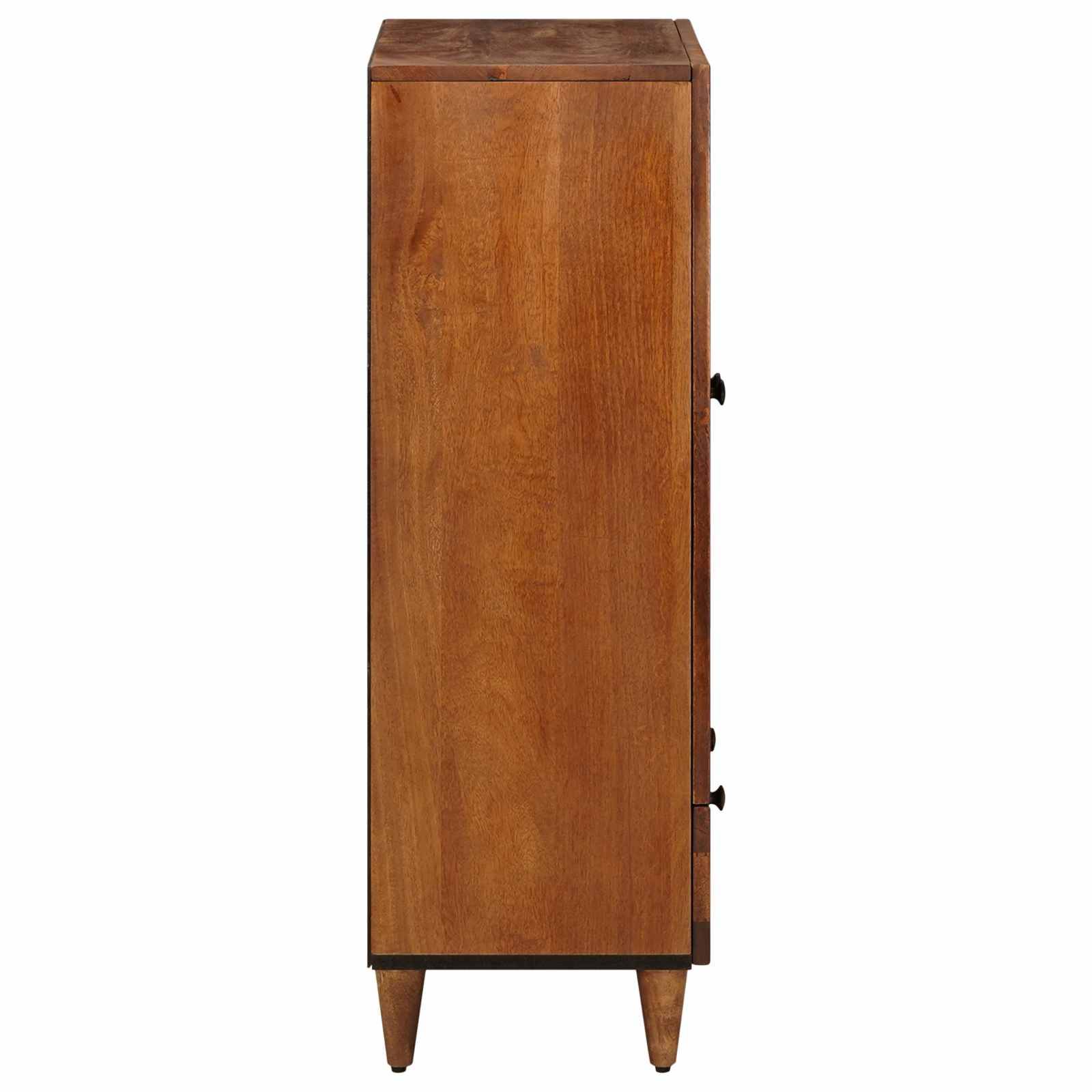 vidaXL Highboard mit Tür Walnuss 60 x 33,5 x 100 cm Massivholz Mango