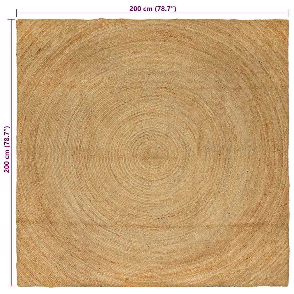 vidaXL Bereichsteppiche Quadratisch Braun 200 x 200 cm Jute