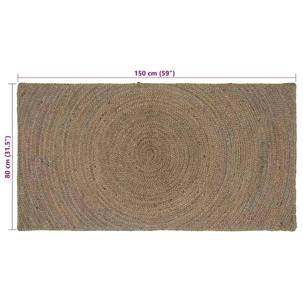 vidaXL Bereichsteppiche Grau 80 x 150 cm Jute