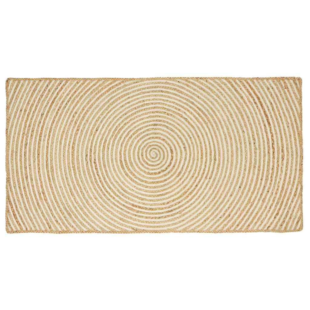 vidaXL Bereichsteppiche Weiß 80 x 150 cm Jute