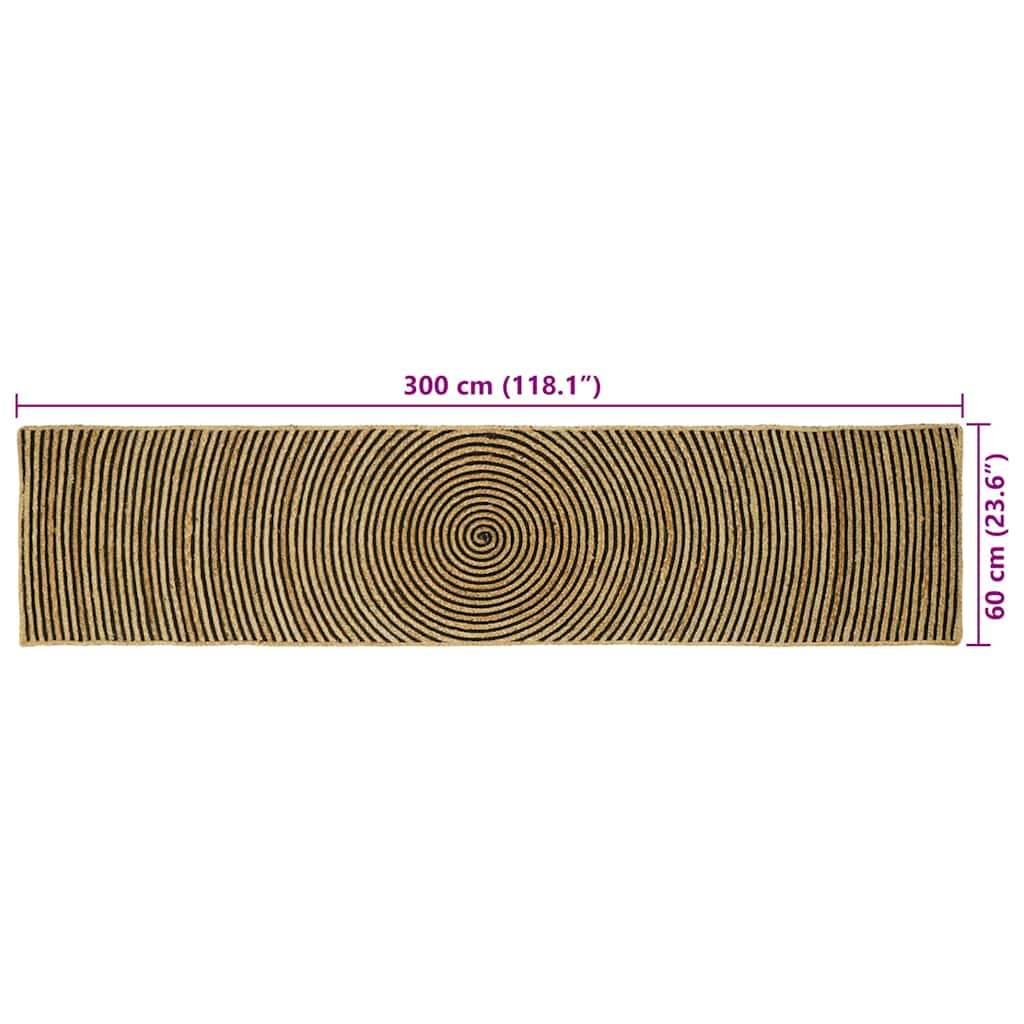 vidaXL Bereichsteppiche Schwarz 60 x 300 cm Jute