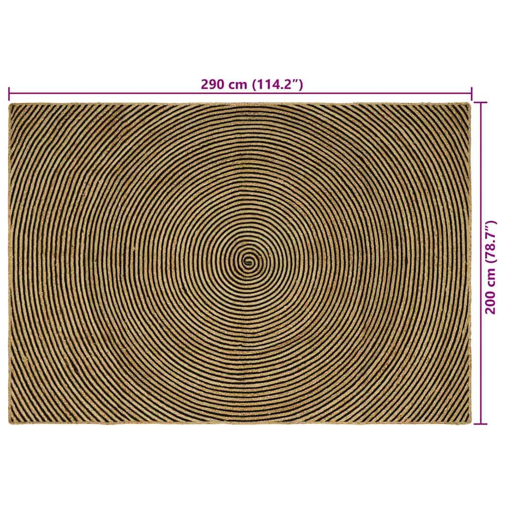 vidaXL Bereichsteppiche Schwarz 200 x 290 cm Jute