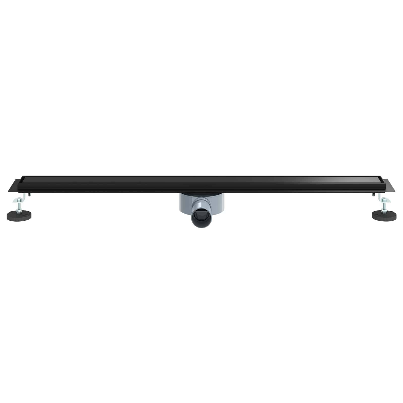 vidaXL Duschablauf 2-in-1 mit 360° Siphon Schwarz 90 cm Edelstahl 304
