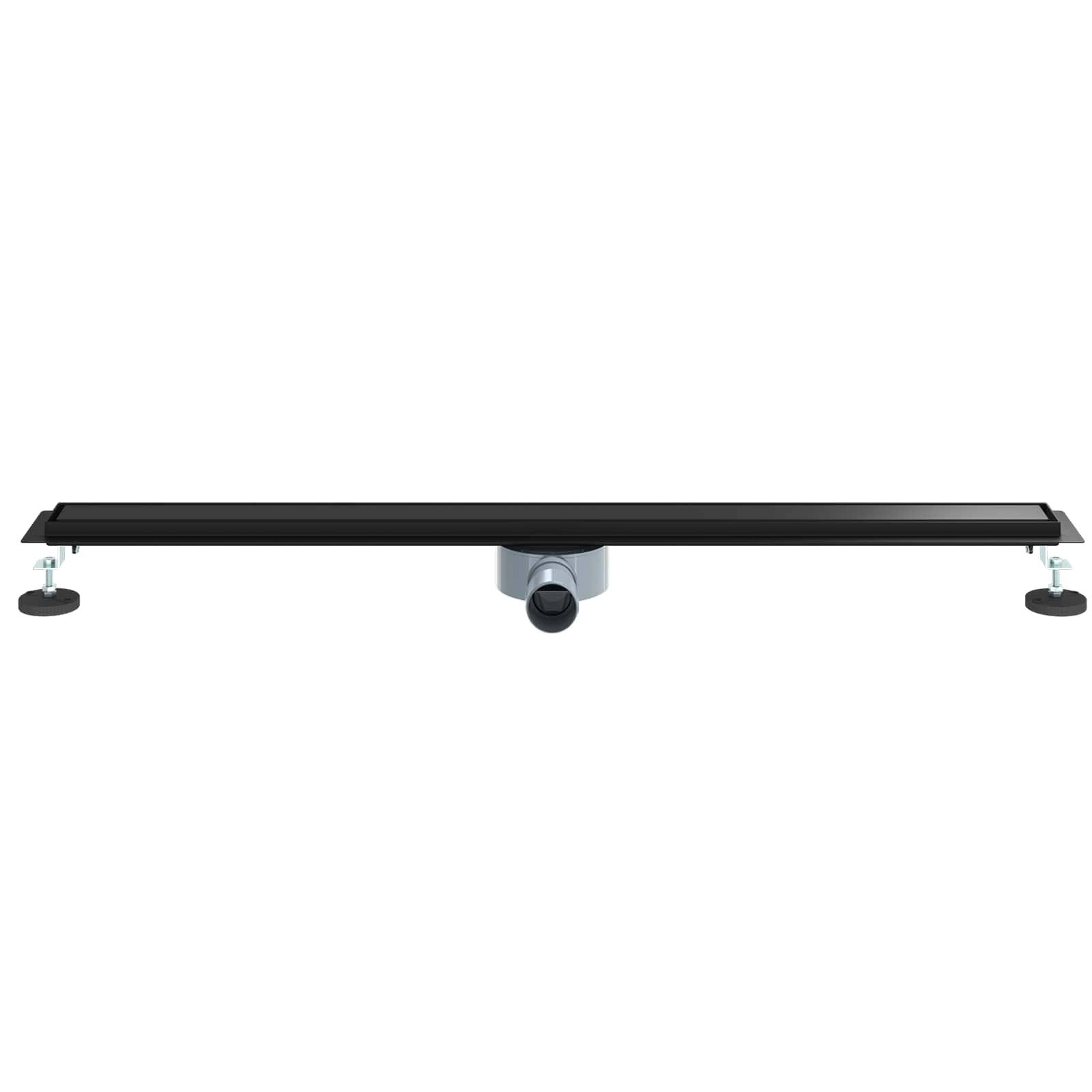 Eine elegante schwarze Dachgepäckträger mit einer zentralen Schiene und zwei Klemmhalterungen für eine sichere Befestigung auf Fahrzeugdächern.