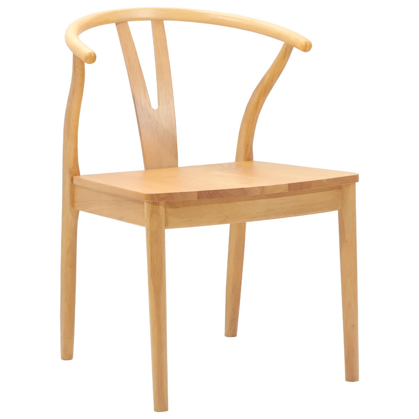 vidaXL Esszimmerstuhl 2 pcs Natur Massives Gummiholz