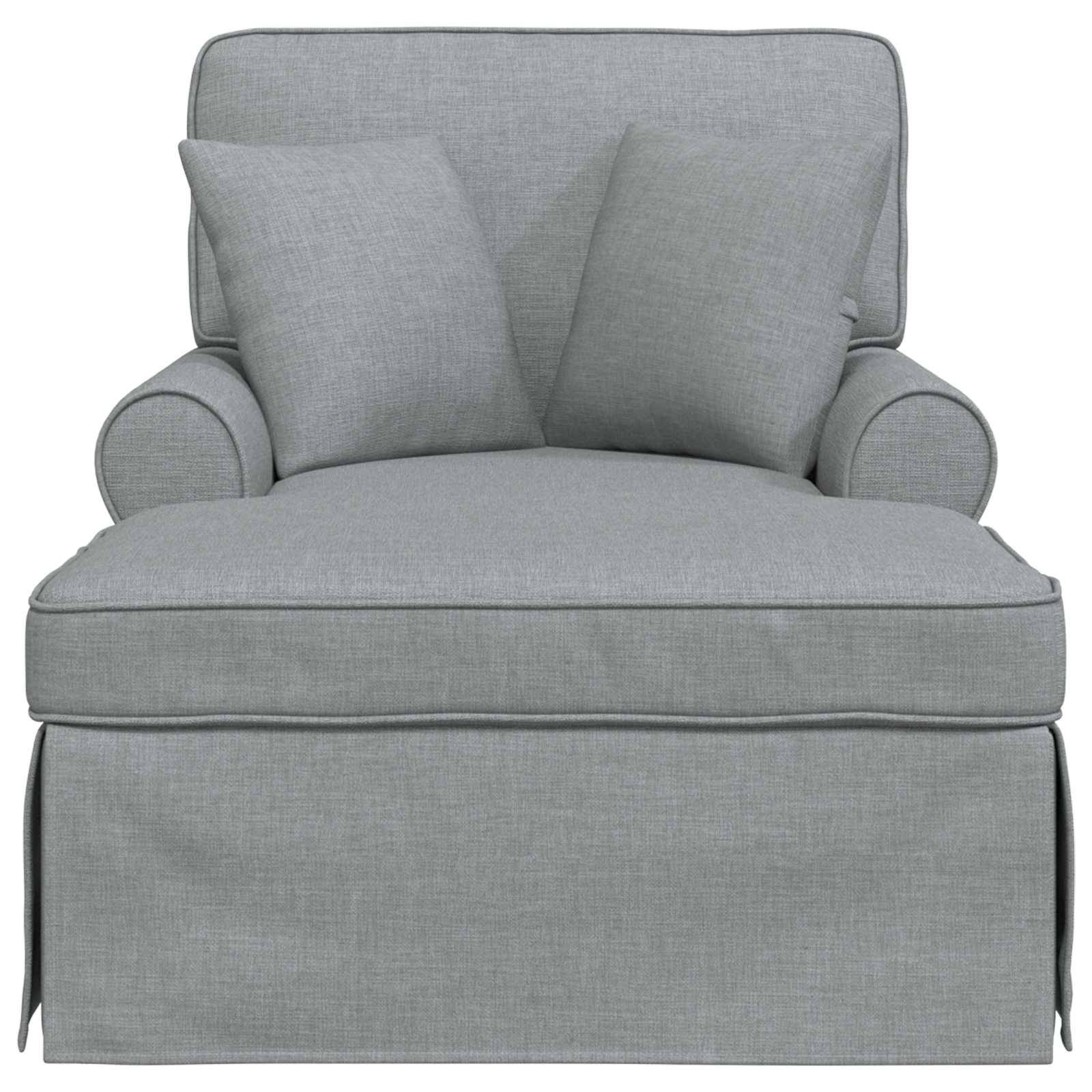 vidaXL Chaise Lounge mit Rock mit Kissen 3 pcs Hellgrau Stoff