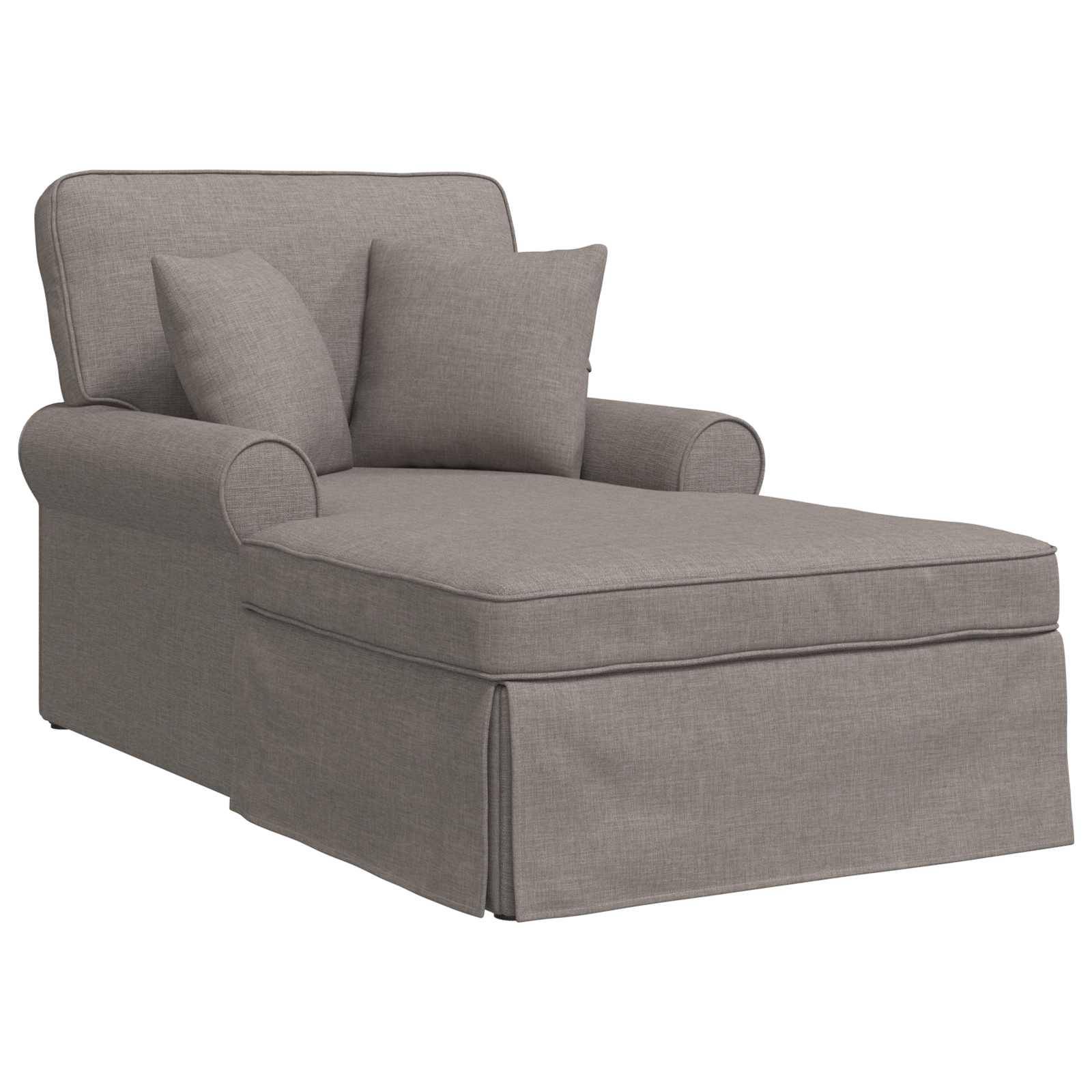 vidaXL Chaise Lounge mit Rock mit Kissen mit Kissen 3 pcs Taupe Stoff