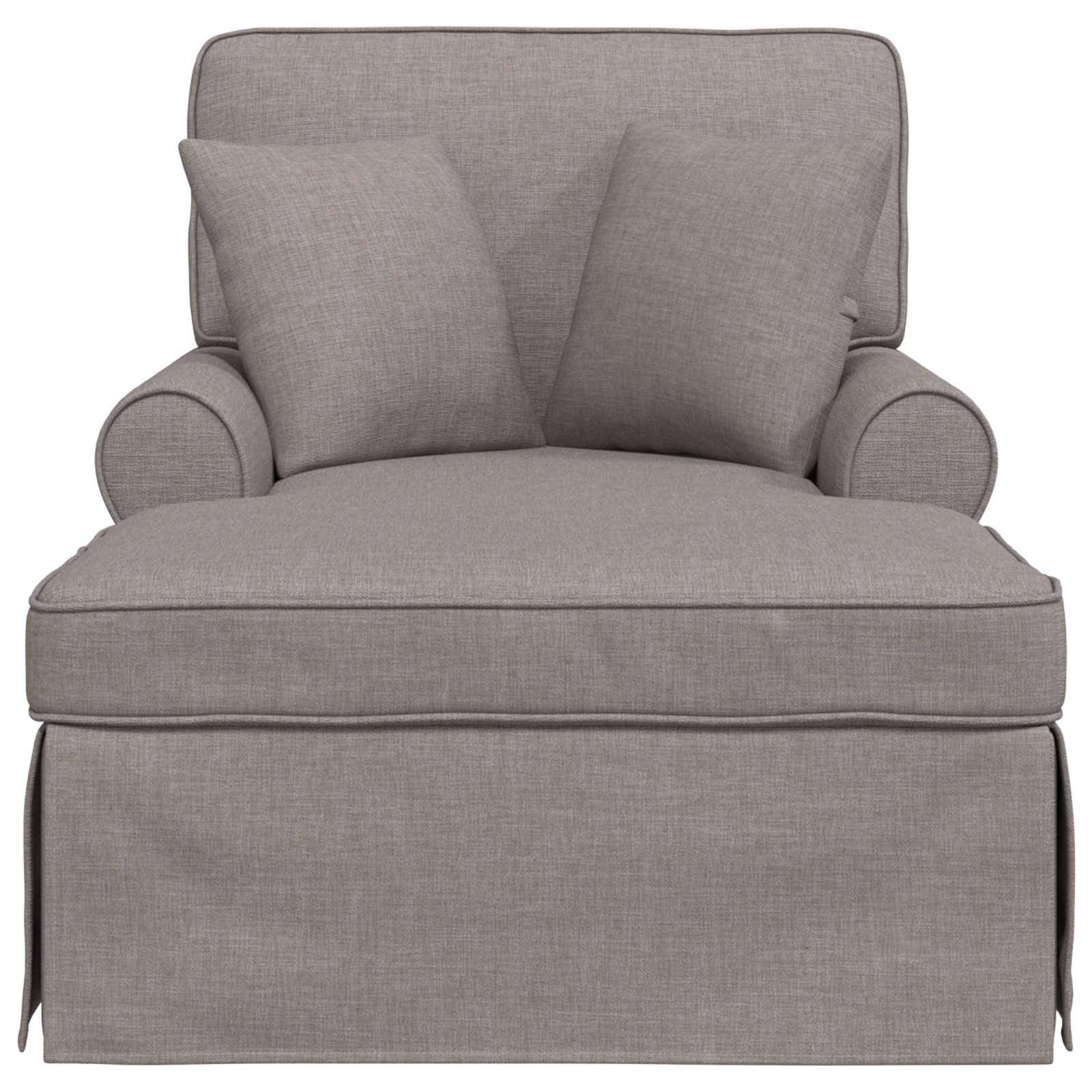 vidaXL Chaise Lounge mit Rock mit Kissen mit Kissen 3 pcs Taupe Stoff