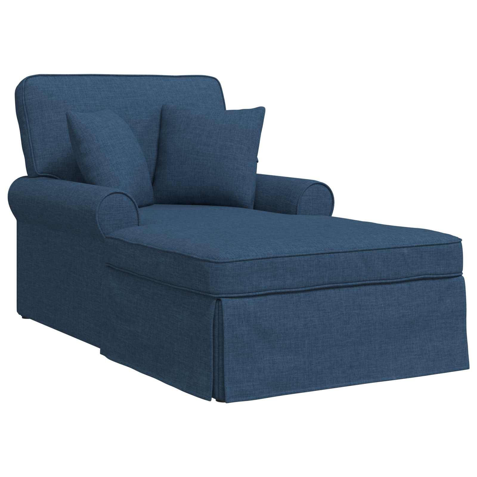 vidaXL Chaise Lounge mit Rock mit Kissen mit Kissen 3 pcs Blau Stoff