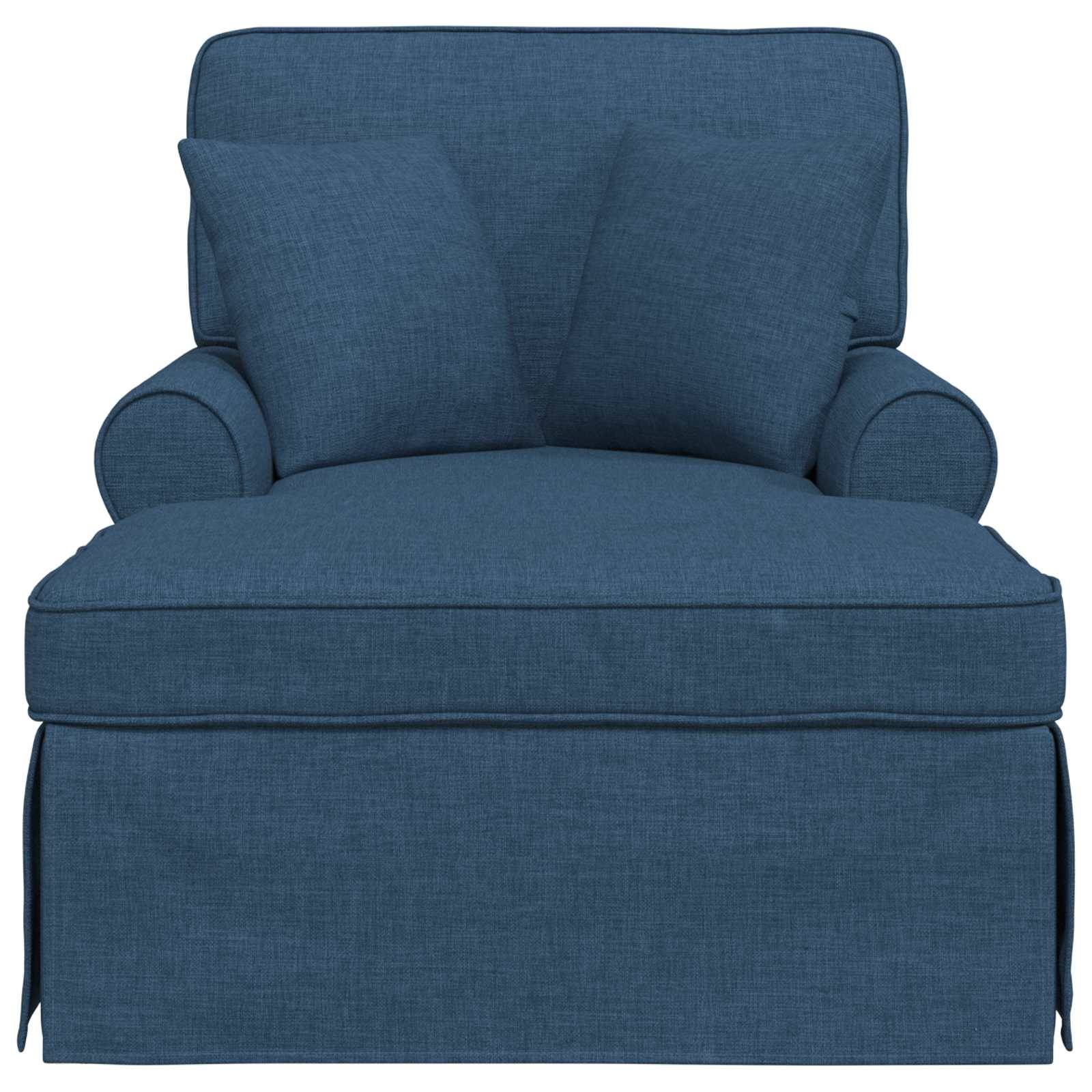vidaXL Chaise Lounge mit Rock mit Kissen mit Kissen 3 pcs Blau Stoff