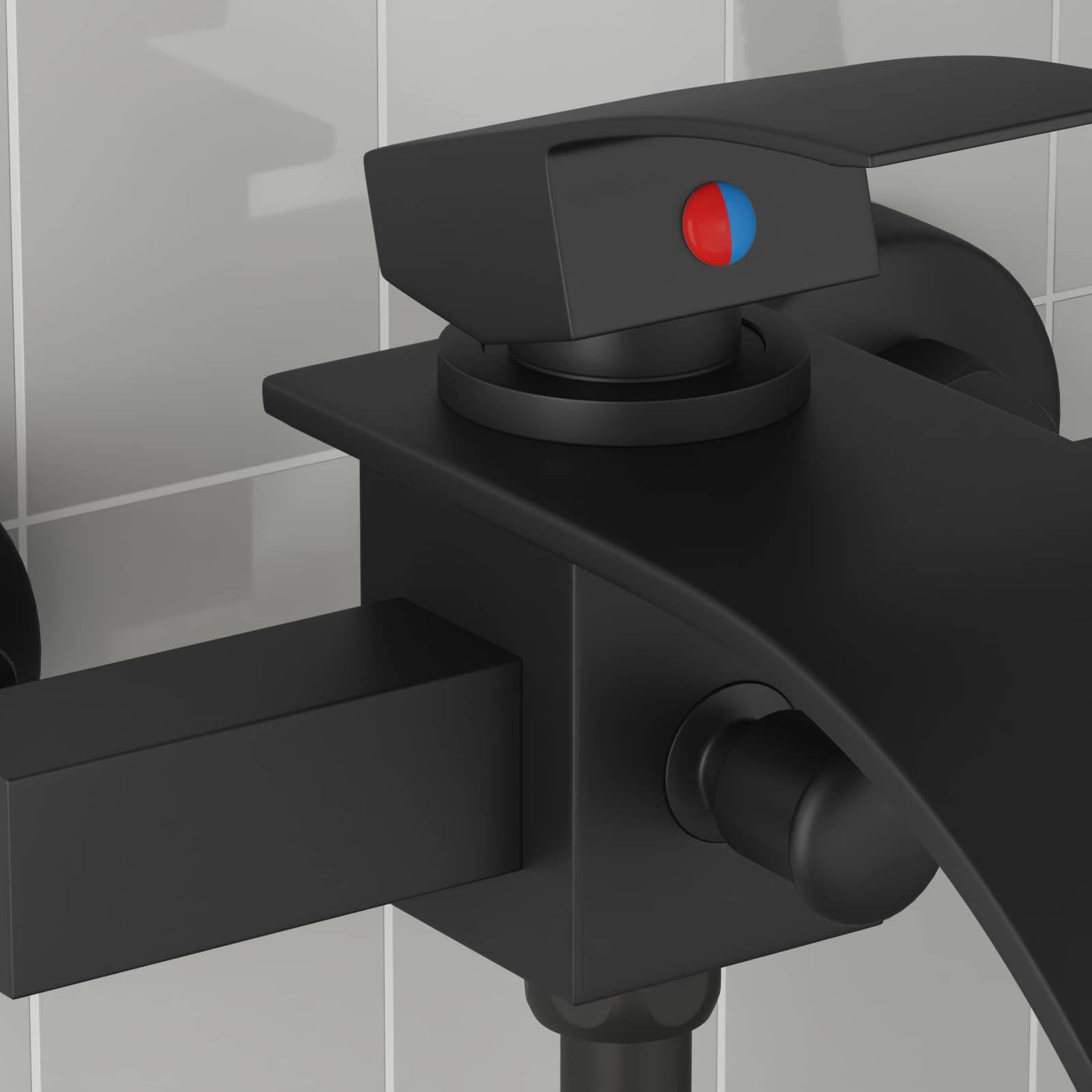 vidaXL Duschmischer Schwarz G 1 / 2 Zoll