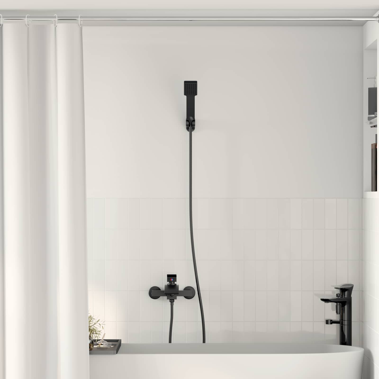 vidaXL Duschkopf Set Schwarz G 1 / 2 Zoll