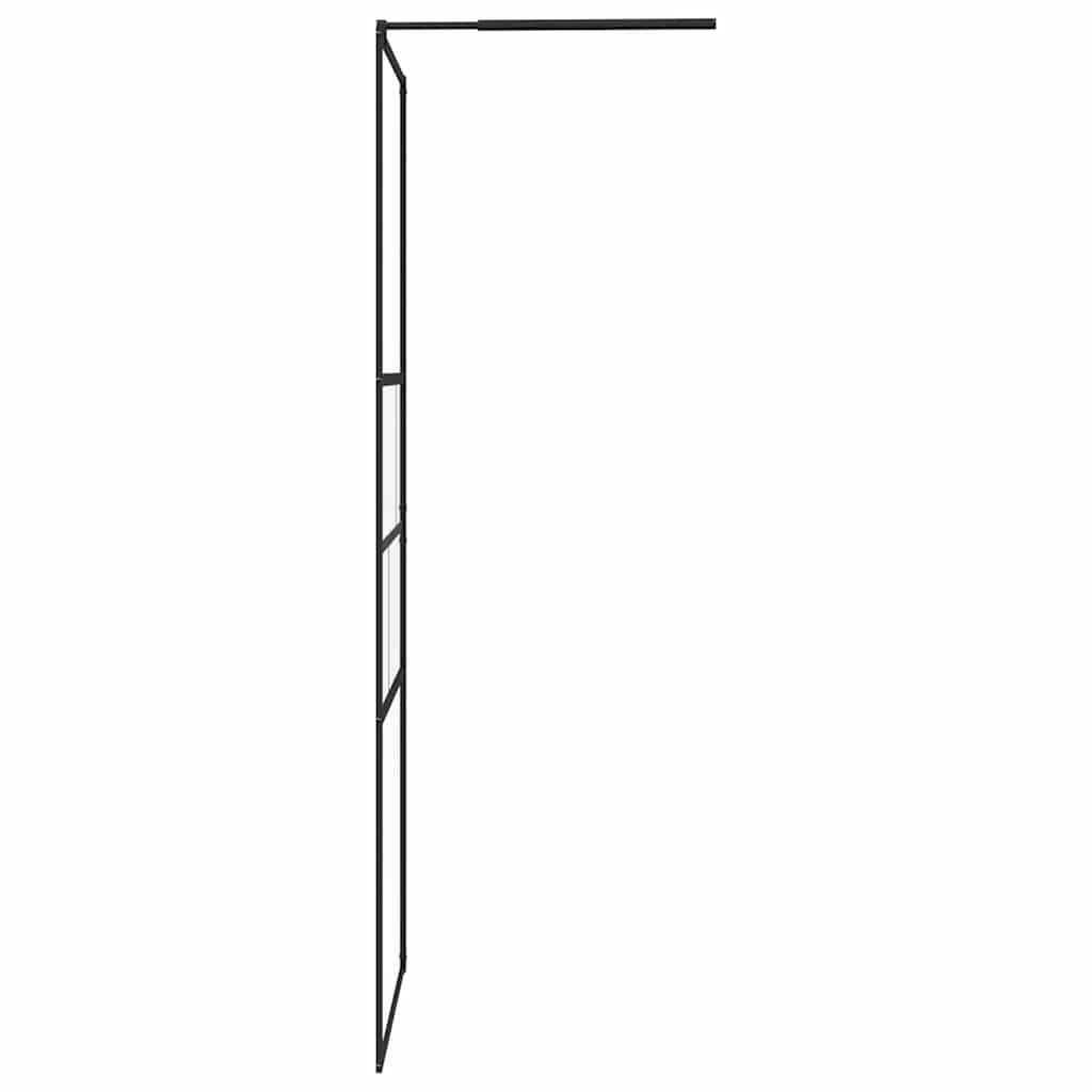 vidaXL Walk-in Duschwand Schwarz 90 x 195 x 0,5 cm Glas und Aluminium