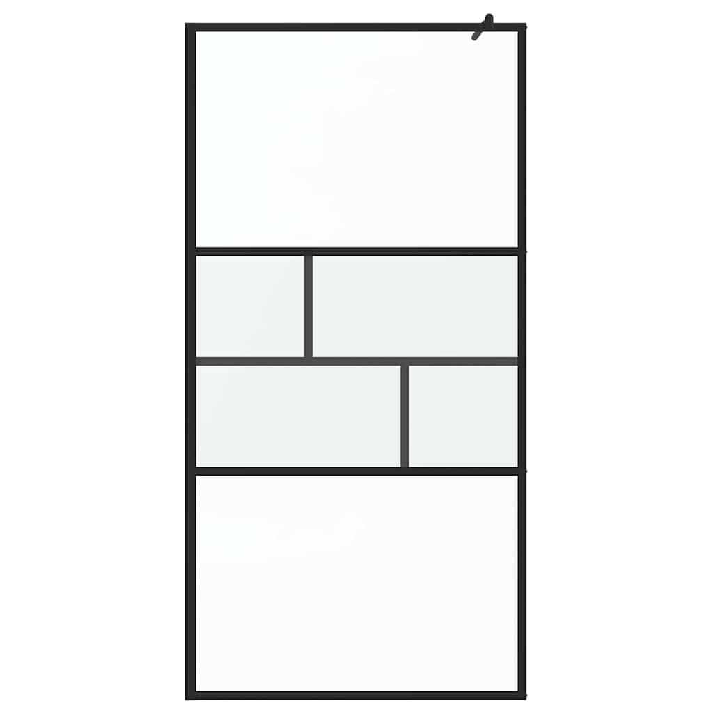 vidaXL Walk-in Duschwand Schwarz 100 x 195 x 0,5 cm Glas und Aluminium