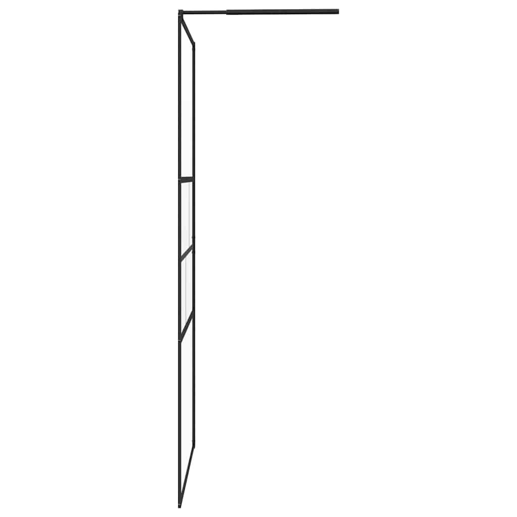 vidaXL Walk-in Duschwand Schwarz 115 x 195 x 0,5 cm Glas und Aluminium