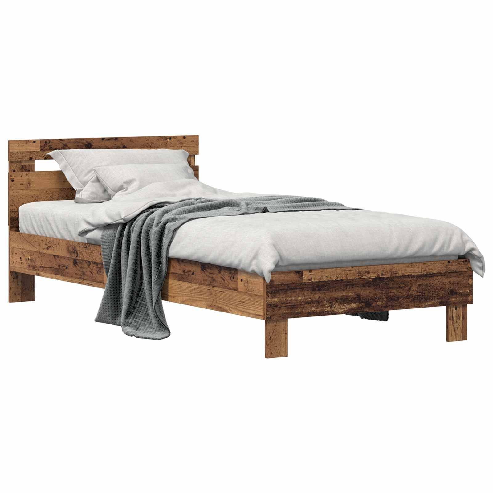 vidaXL Bettrahmen Altholz 98,5 x 200 cm Holzwerkstoff
