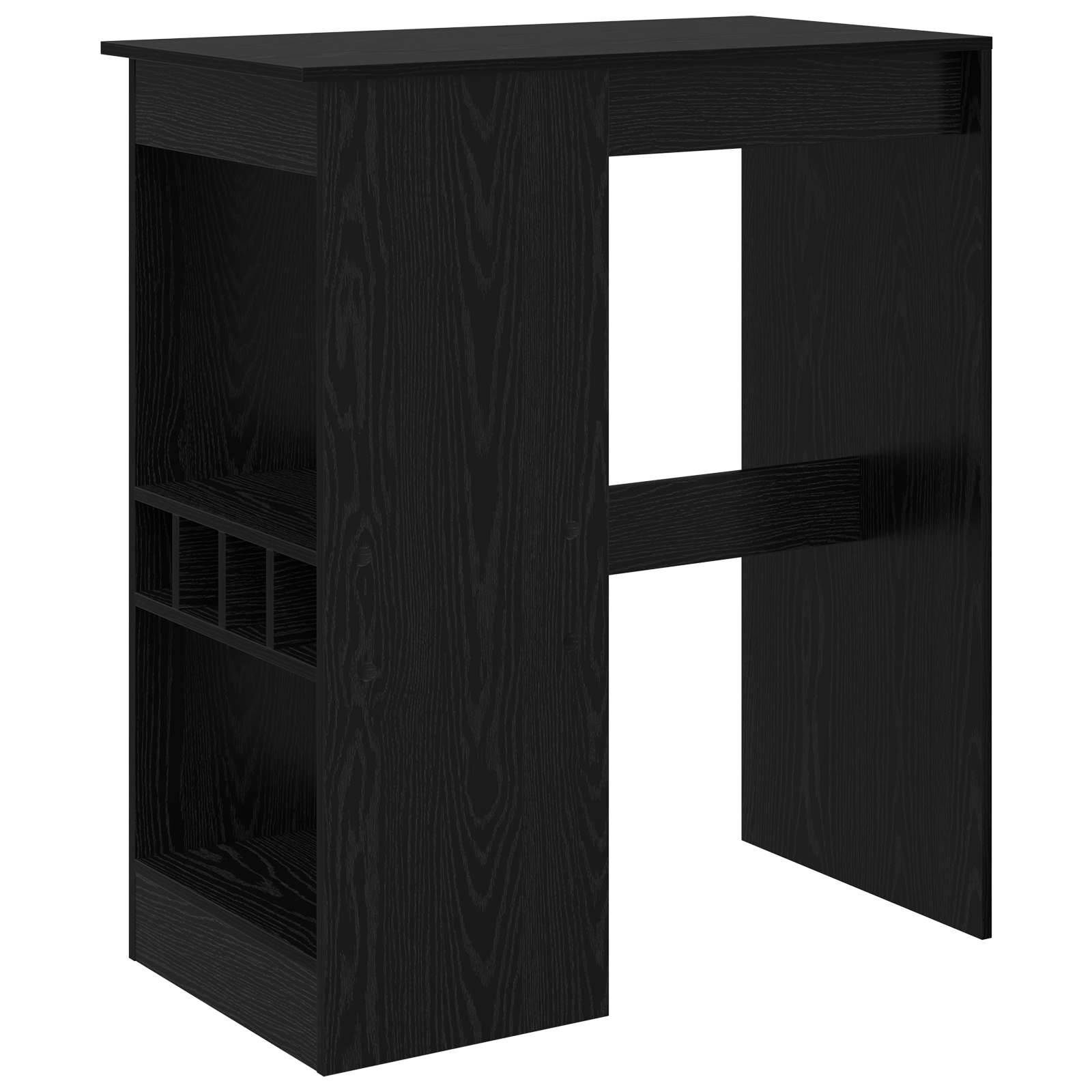 vidaXL Bartisch mit Regal Schwarz Eichen-Optik 90 x 47,5 x 103,5 cm