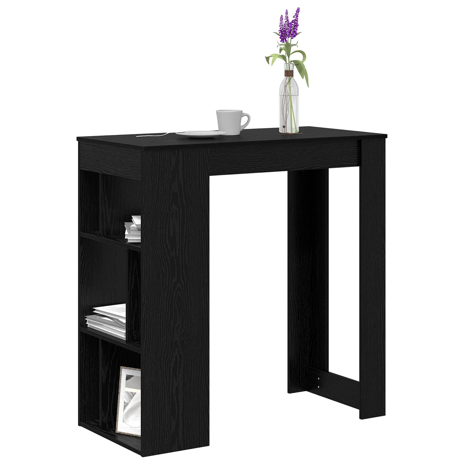 vidaXL Bartisch Schwarz Eichen-Optik 102 x 50 x 103,5 cm Holzwerkstoff