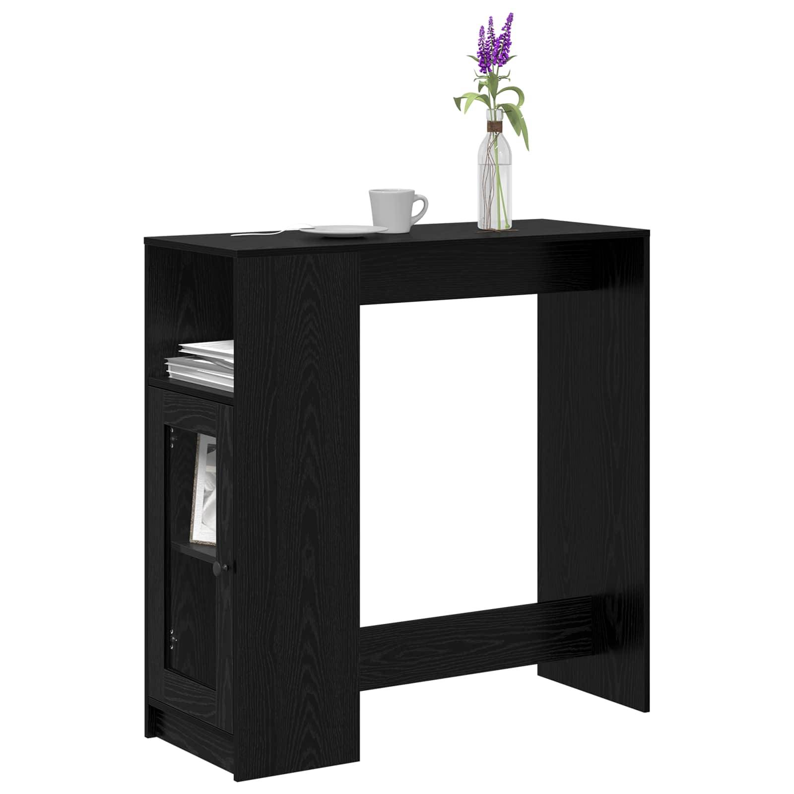 vidaXL Bartisch Schwarz Eichen-Optik 101 x 40 x 103,5 cm Holzwerkstoff