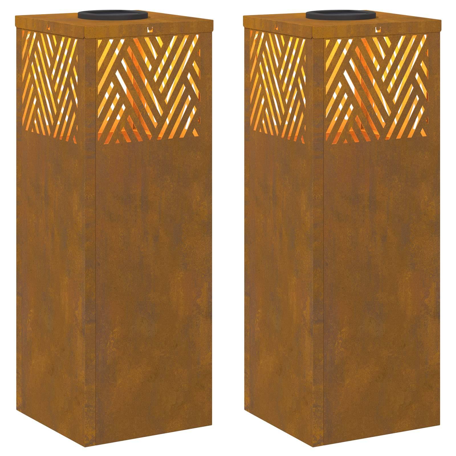 vidaXL Solar LED Weg Licht 2 pcs Bronze Wetterfeststahl