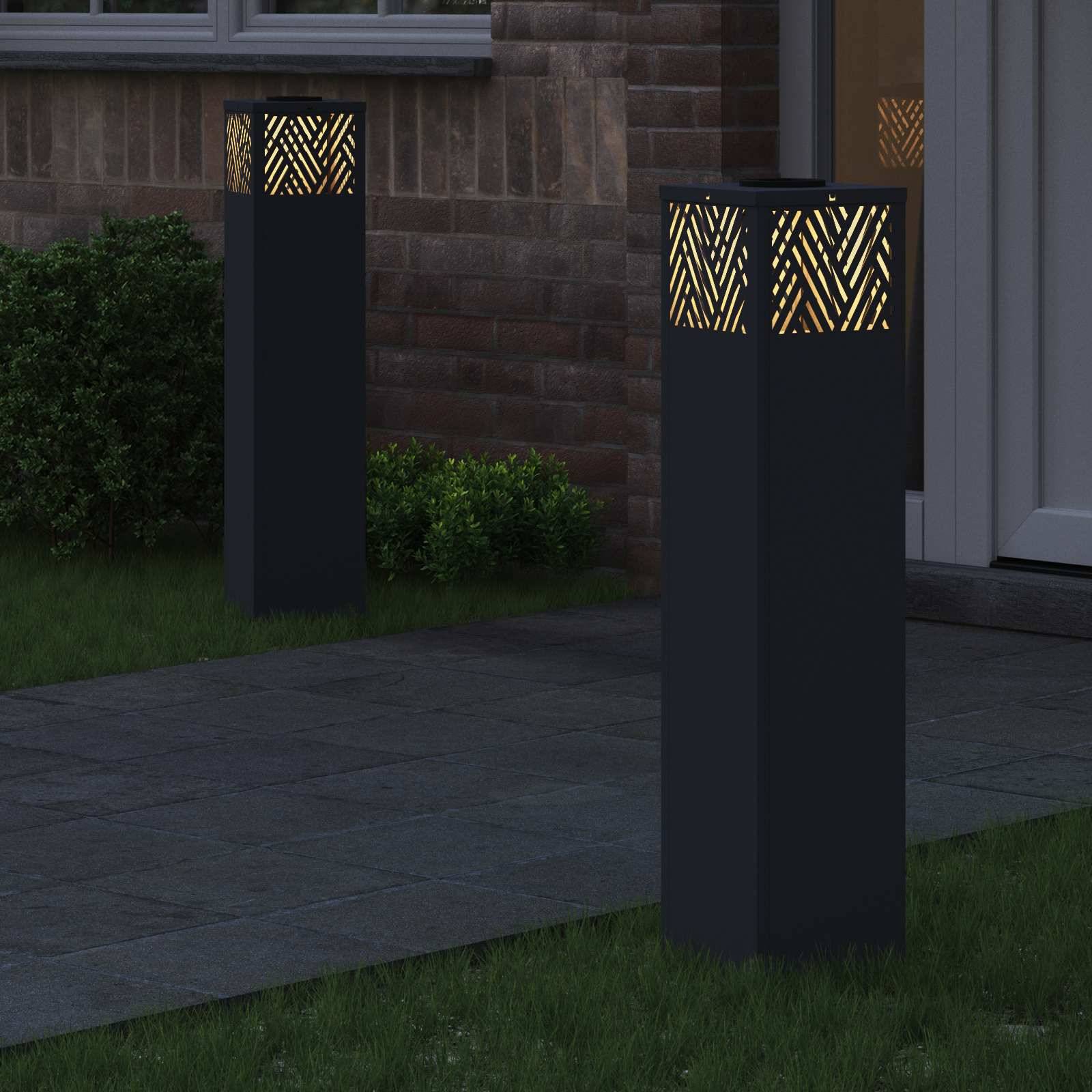 vidaXL Solar LED Weg Licht 2 pcs Anthrazit Kalt gewalzter Stahl