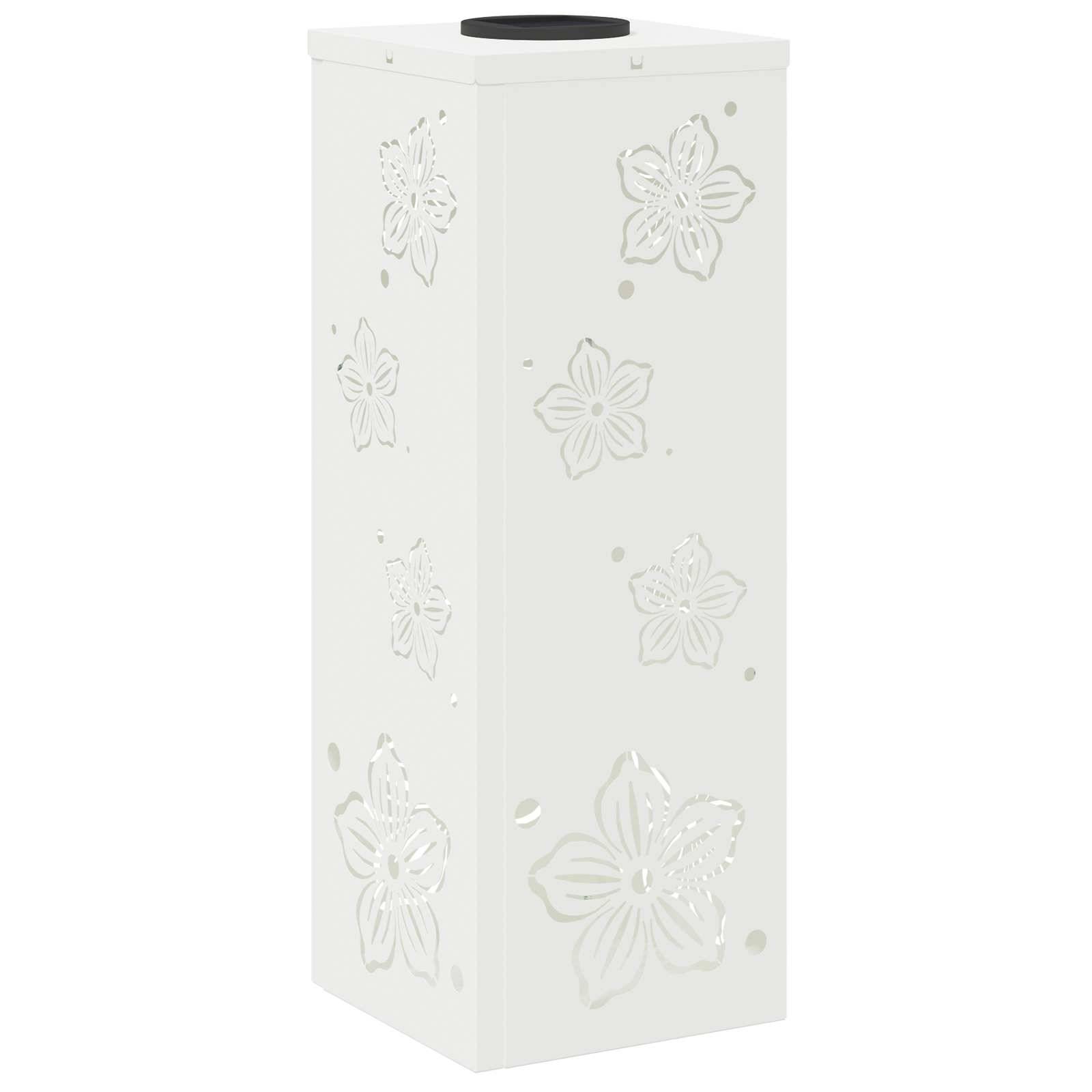 vidaXL Solar LED Weg Licht 2 pcs Weiß Kalt gewalzter Stahl