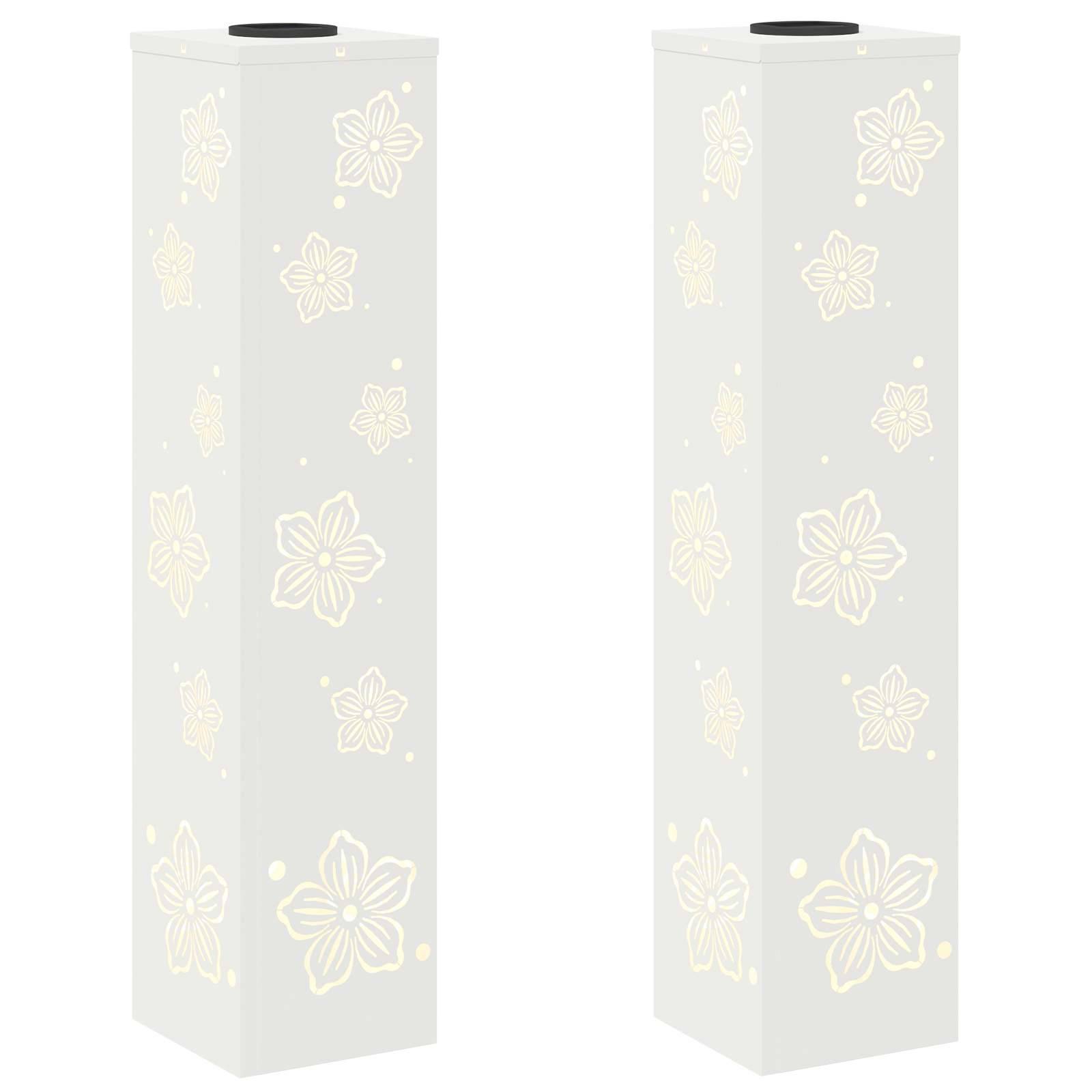 vidaXL Solar LED Weg Licht 2 pcs Weiß Kalt gewalzter Stahl