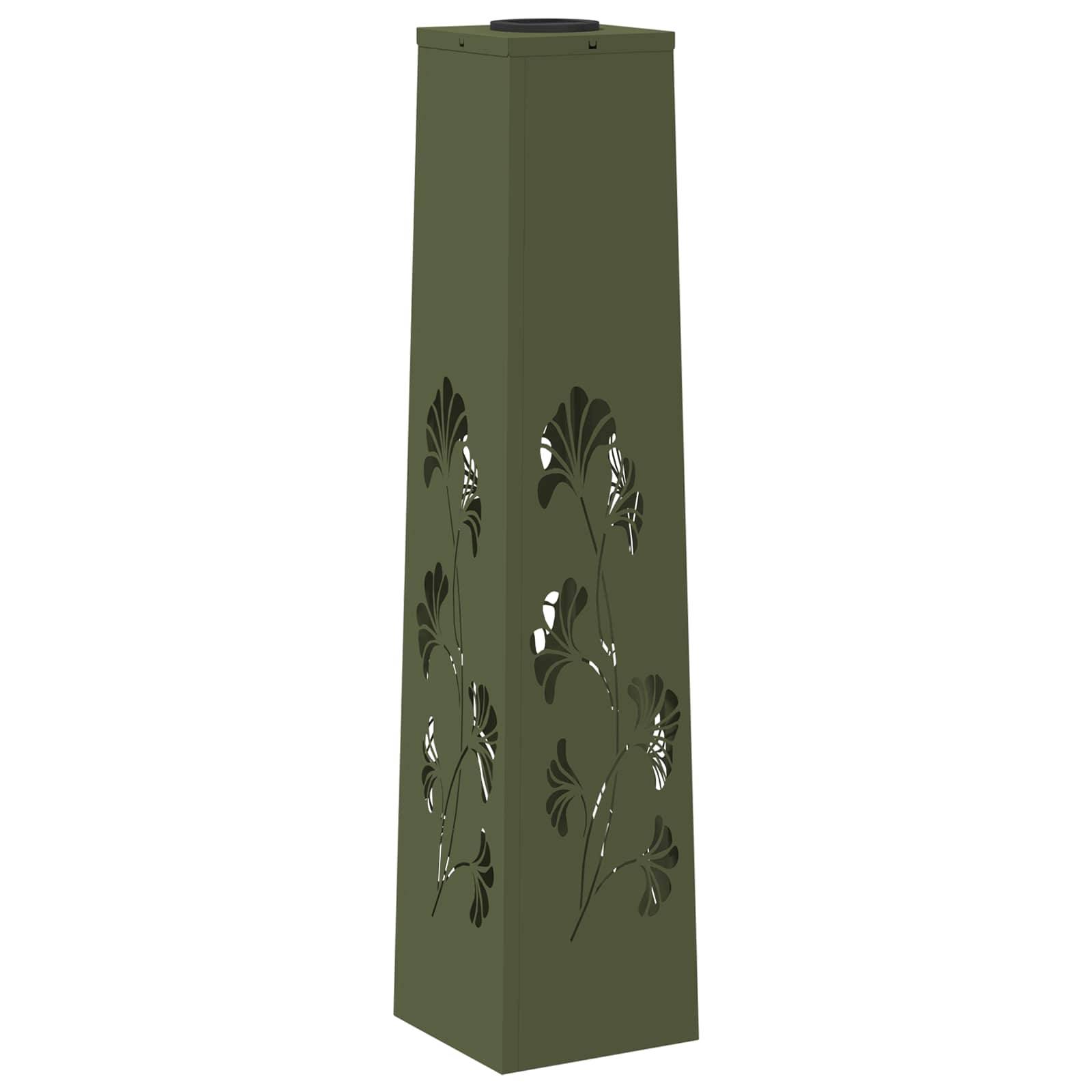 vidaXL Solar LED Weg Licht 2 pcs Olive Grün Kalt gewalzter Stahl