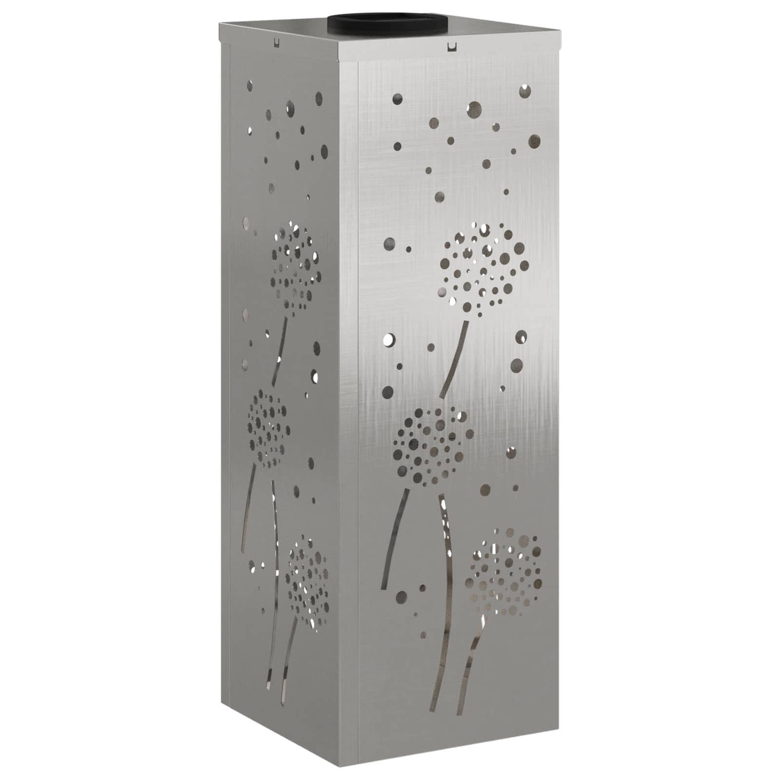 Dekorativer Metall-Kerzenhalter mit durchbrochenen Löwenzahn-Motiven.