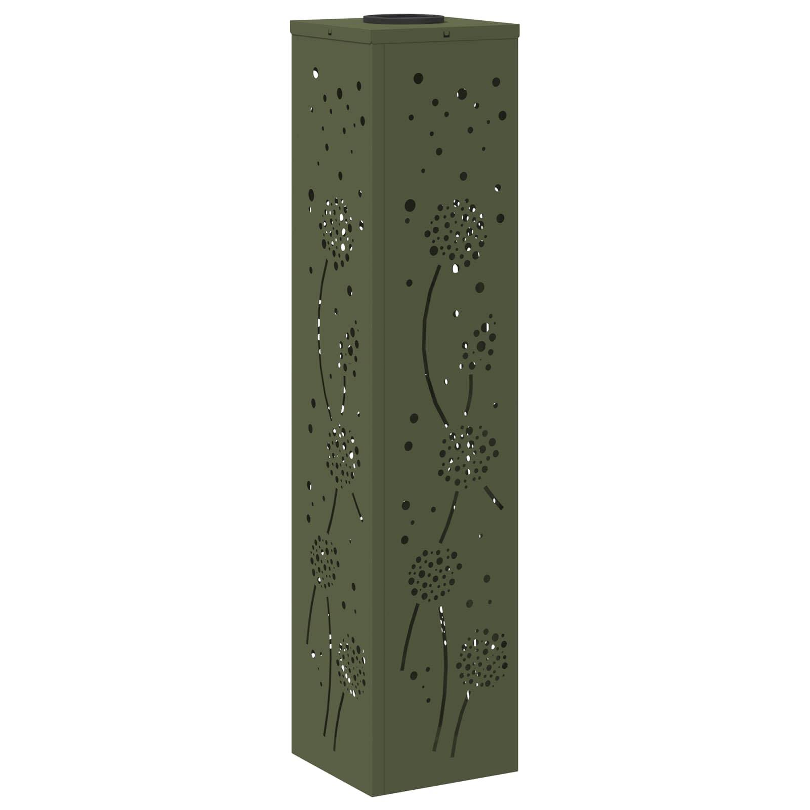 vidaXL Solar LED Weg Licht 2 pcs Olive Grün Kalt gewalzter Stahl