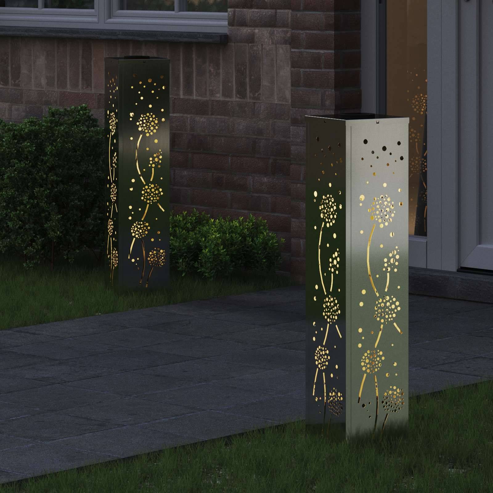 vidaXL Solar LED Weg Licht 2 pcs Rostig Galvanisiert