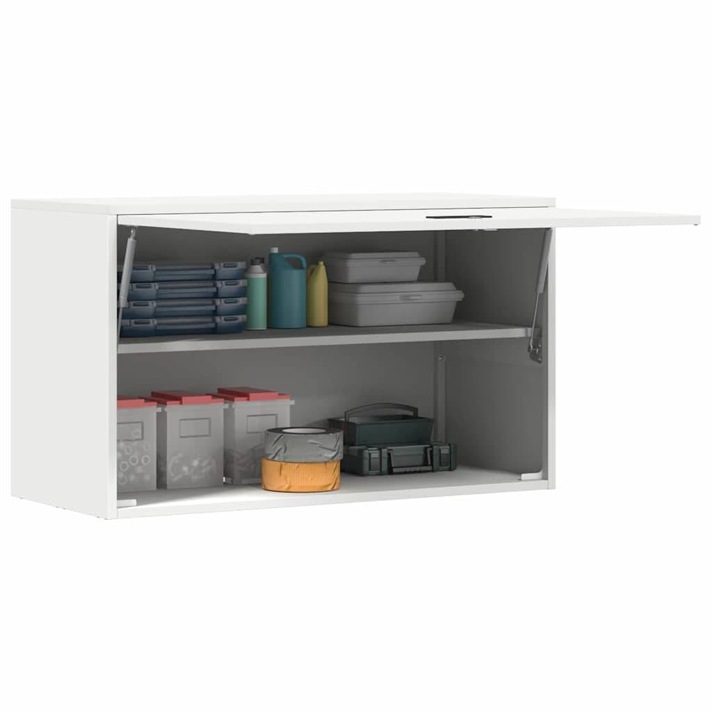 vidaXL Wandschrank für die Garage mit Gasdrucklift-Tür Weiß