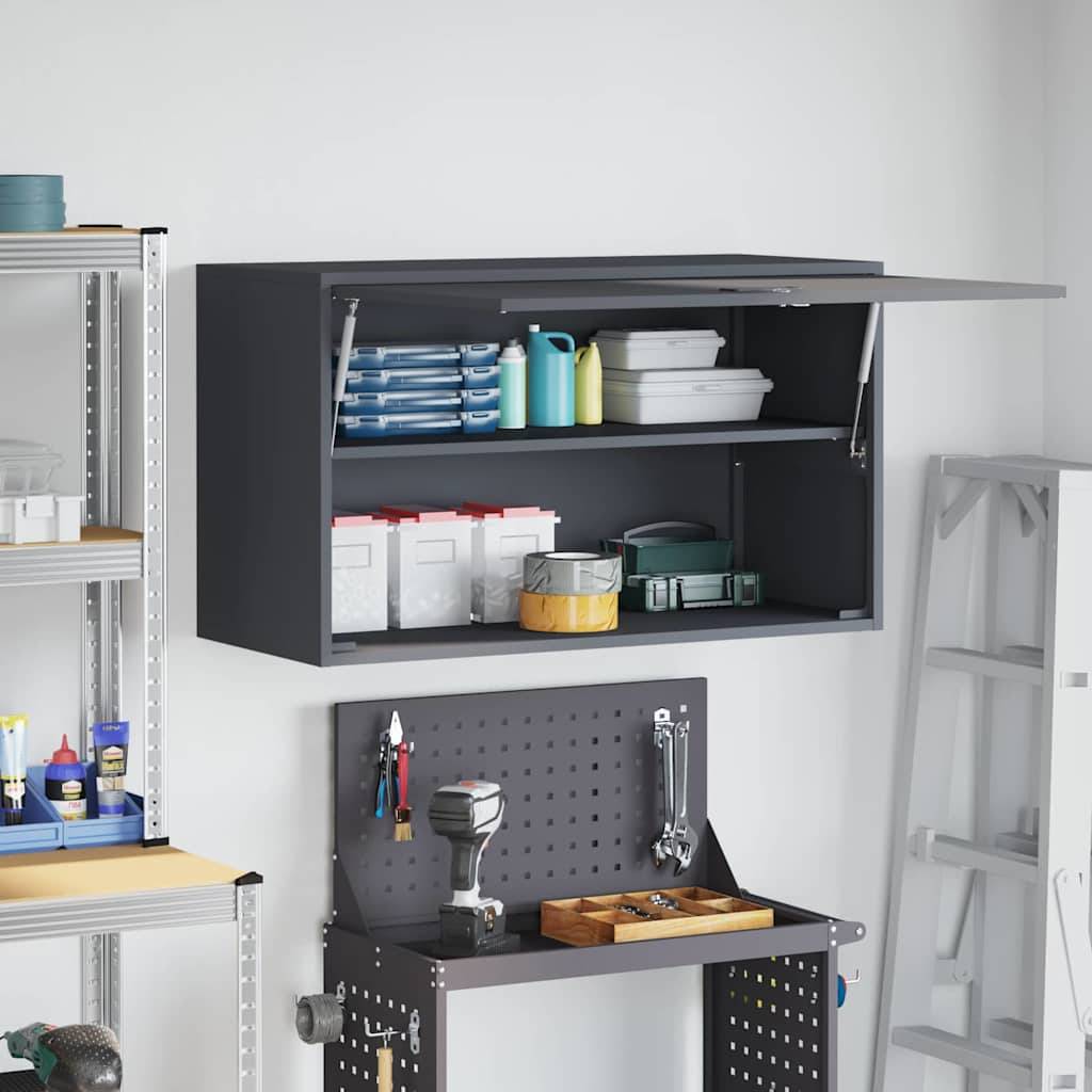 vidaXL Wandschrank für die Garage mit Gasdrucklift-Tür Anthrazit