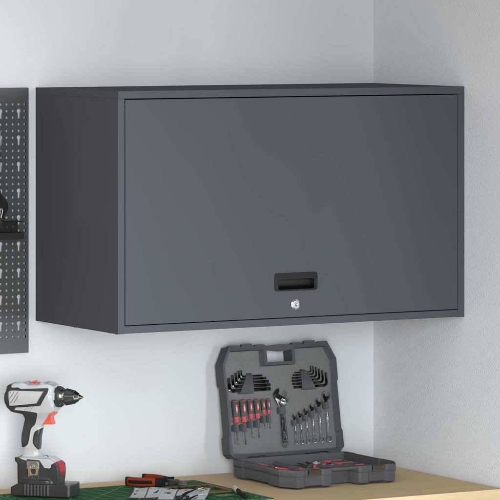 vidaXL Wandschrank für die Garage mit Gasdrucklift-Tür Anthrazit