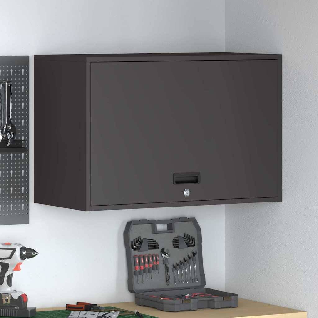 vidaXL Wandschrank für die Garage mit Gasdrucklift-Tür Schwarz