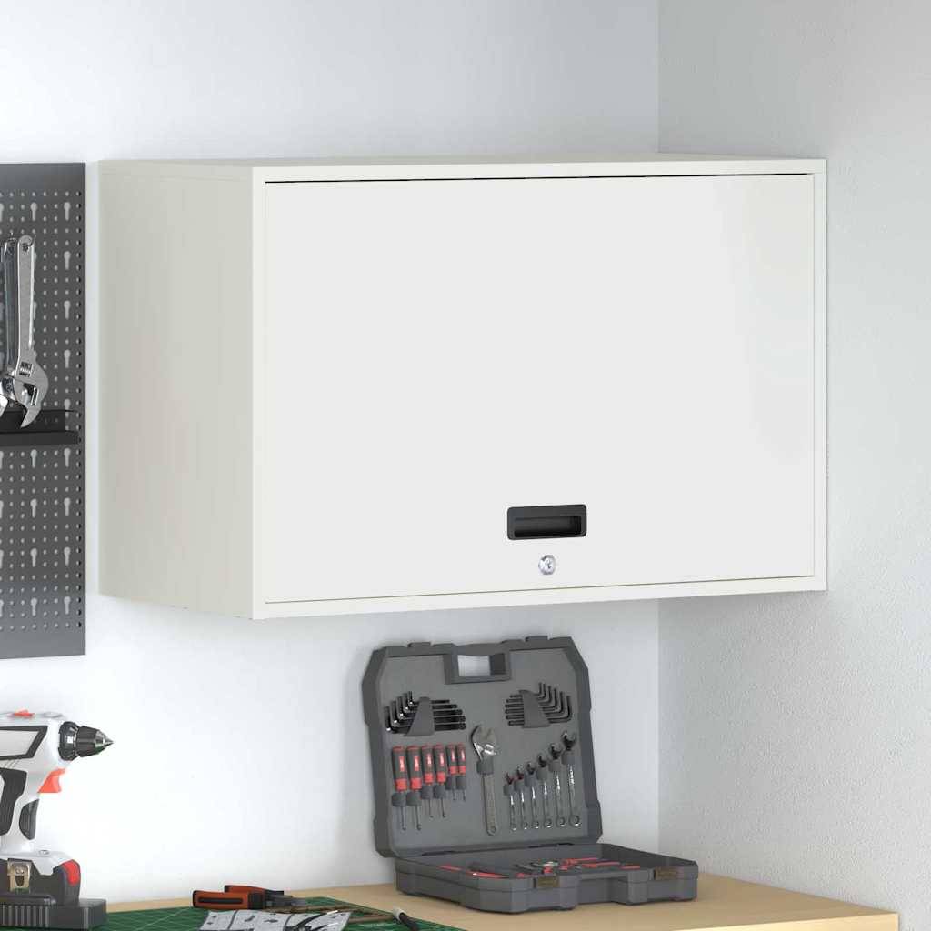 vidaXL Wandschrank für die Garage mit Gasdrucklift-Tür Weiß