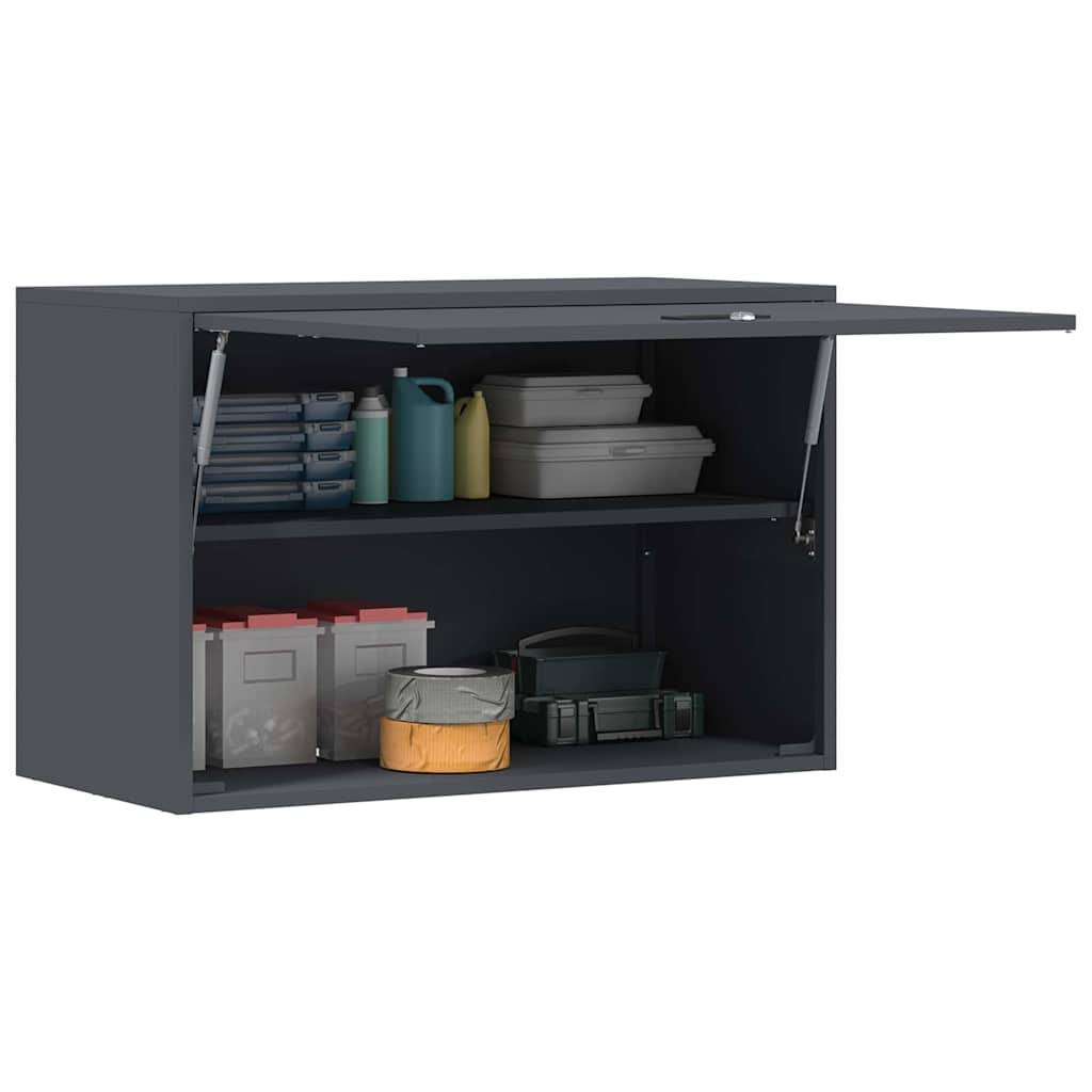 vidaXL Wandschrank für die Garage mit Gasdrucklift-Tür Anthrazit