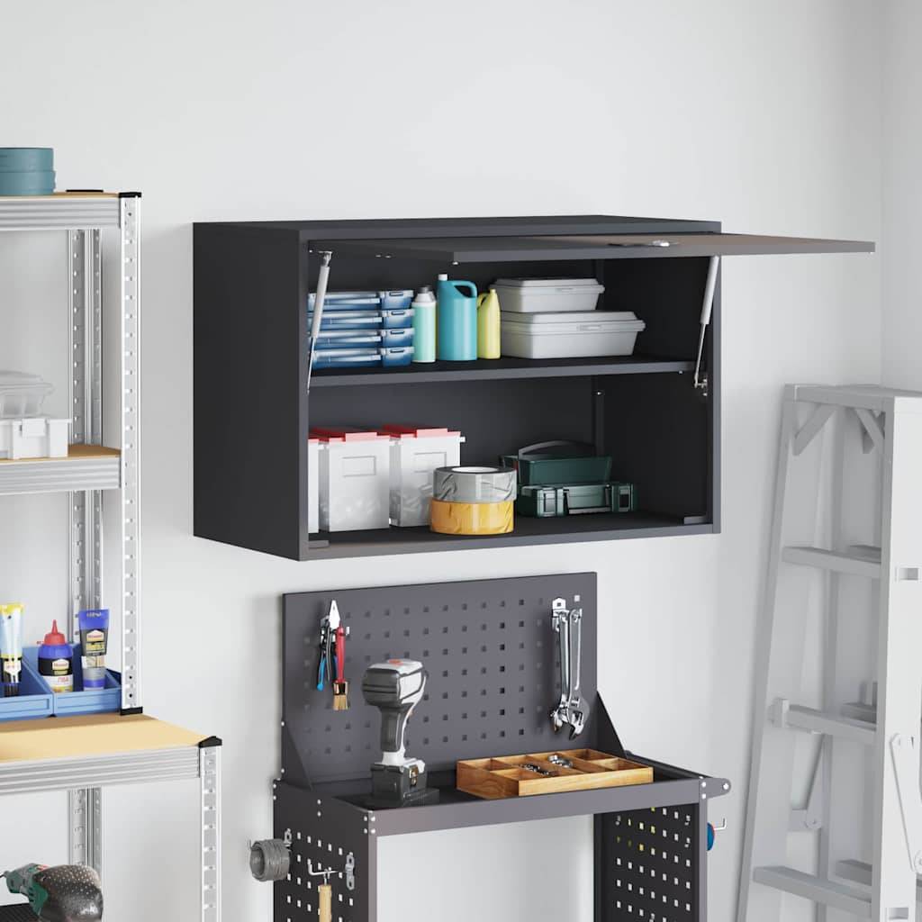 vidaXL Wandschrank für die Garage mit Gasdrucklift-Tür Anthrazit