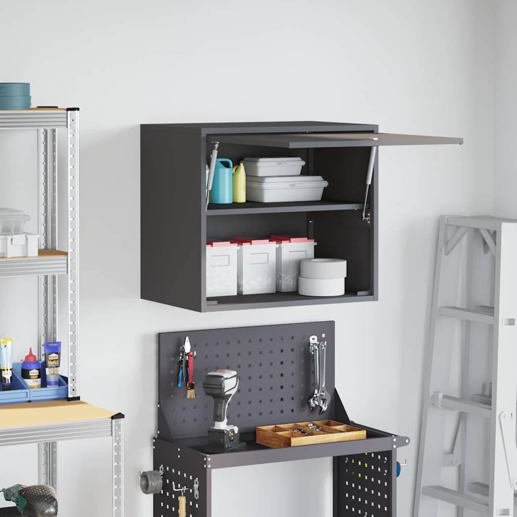 vidaXL Wandschrank für die Garage mit Gasdrucklift-Tür Schwarz
