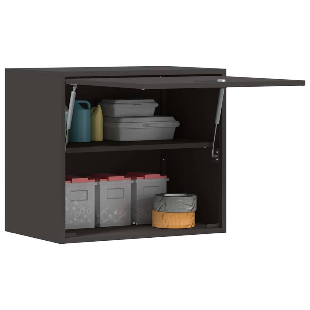 vidaXL Wandschrank für die Garage mit Gasdrucklift-Tür Schwarz
