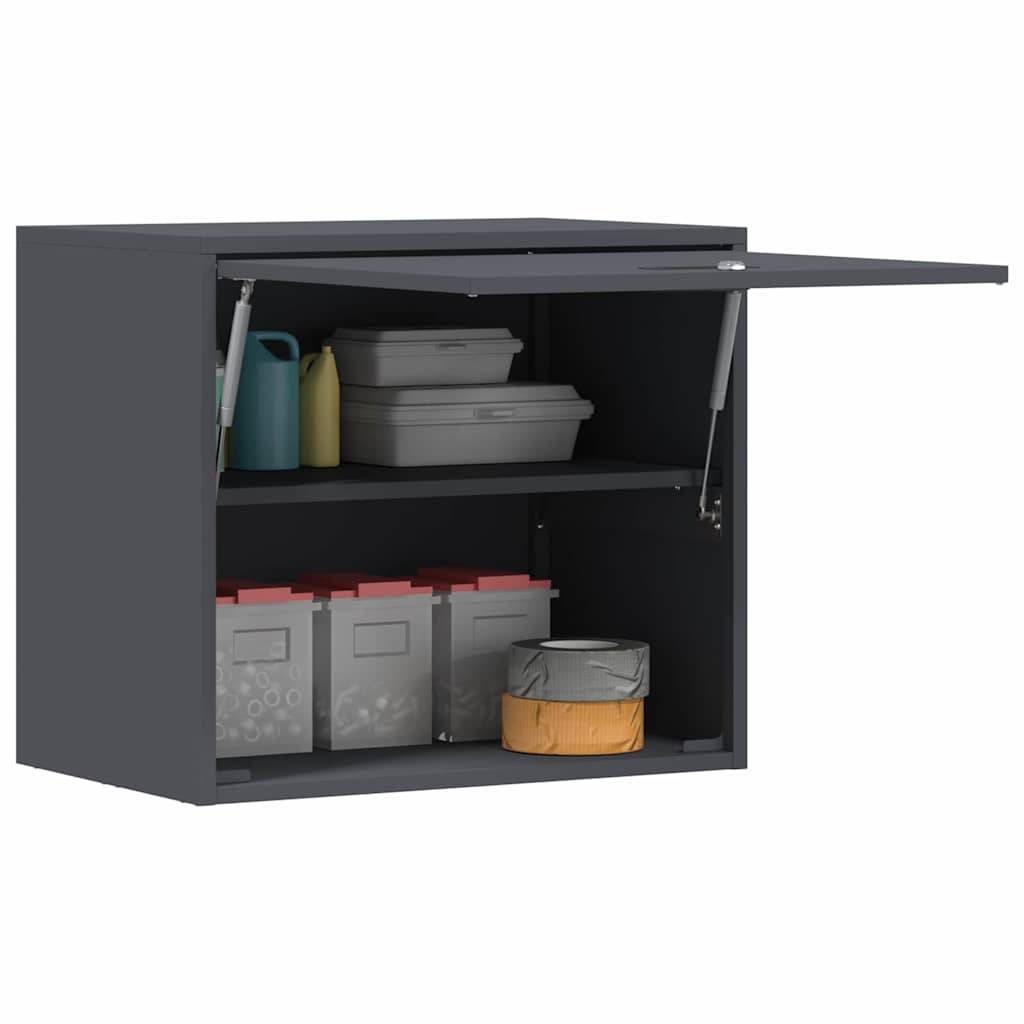 vidaXL Wandschrank für die Garage mit Gasdrucklift-Tür Anthrazit