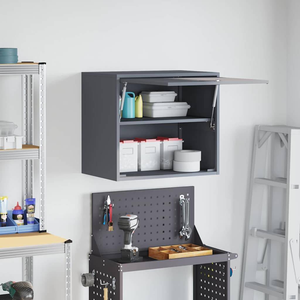 vidaXL Wandschrank für die Garage mit Gasdrucklift-Tür Anthrazit
