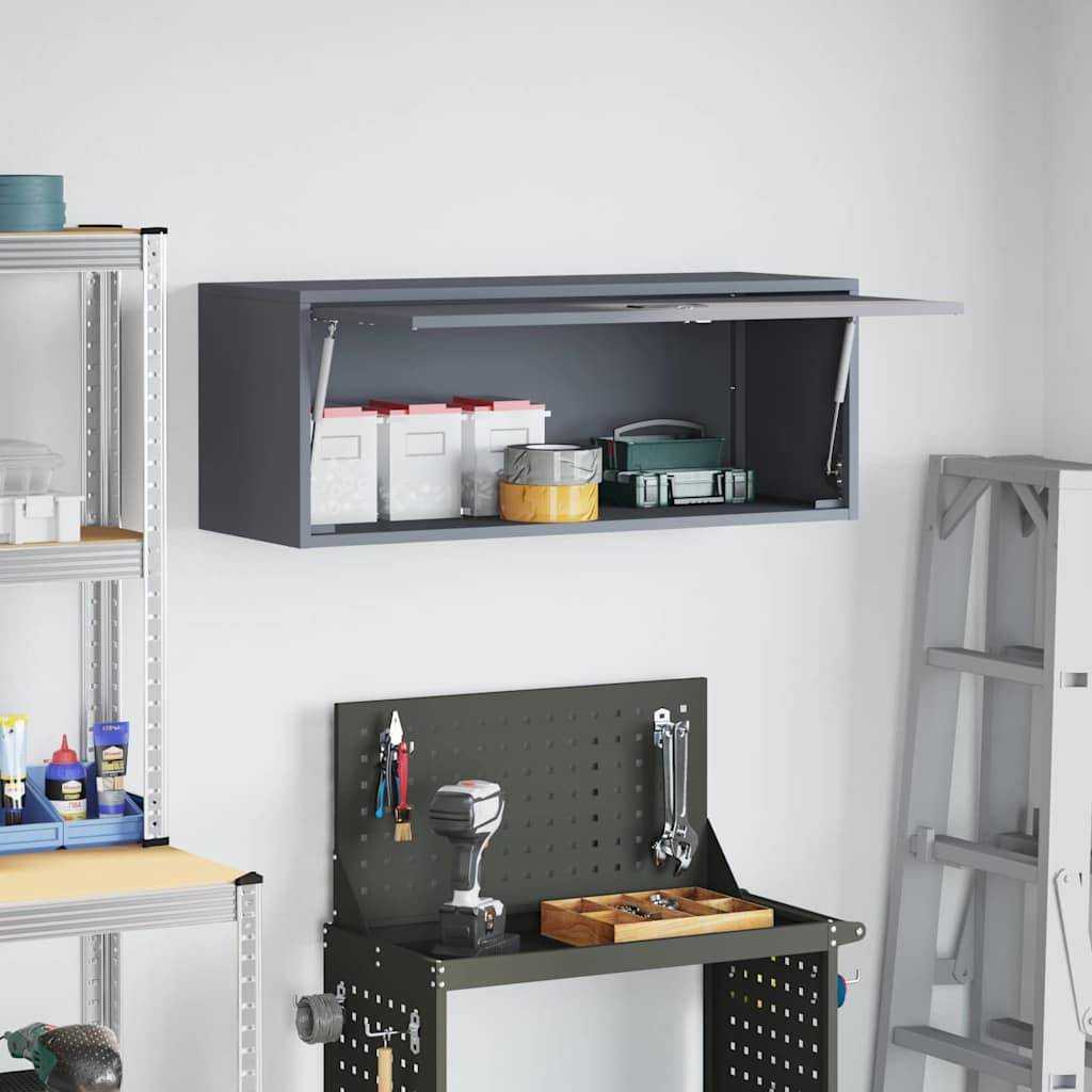 vidaXL Wandschrank für die Garage mit Gasdrucklift-Tür Anthrazit