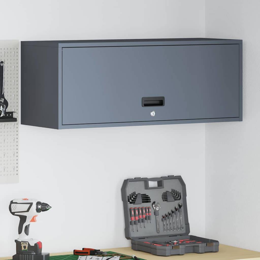 vidaXL Wandschrank für die Garage mit Gasdrucklift-Tür Anthrazit