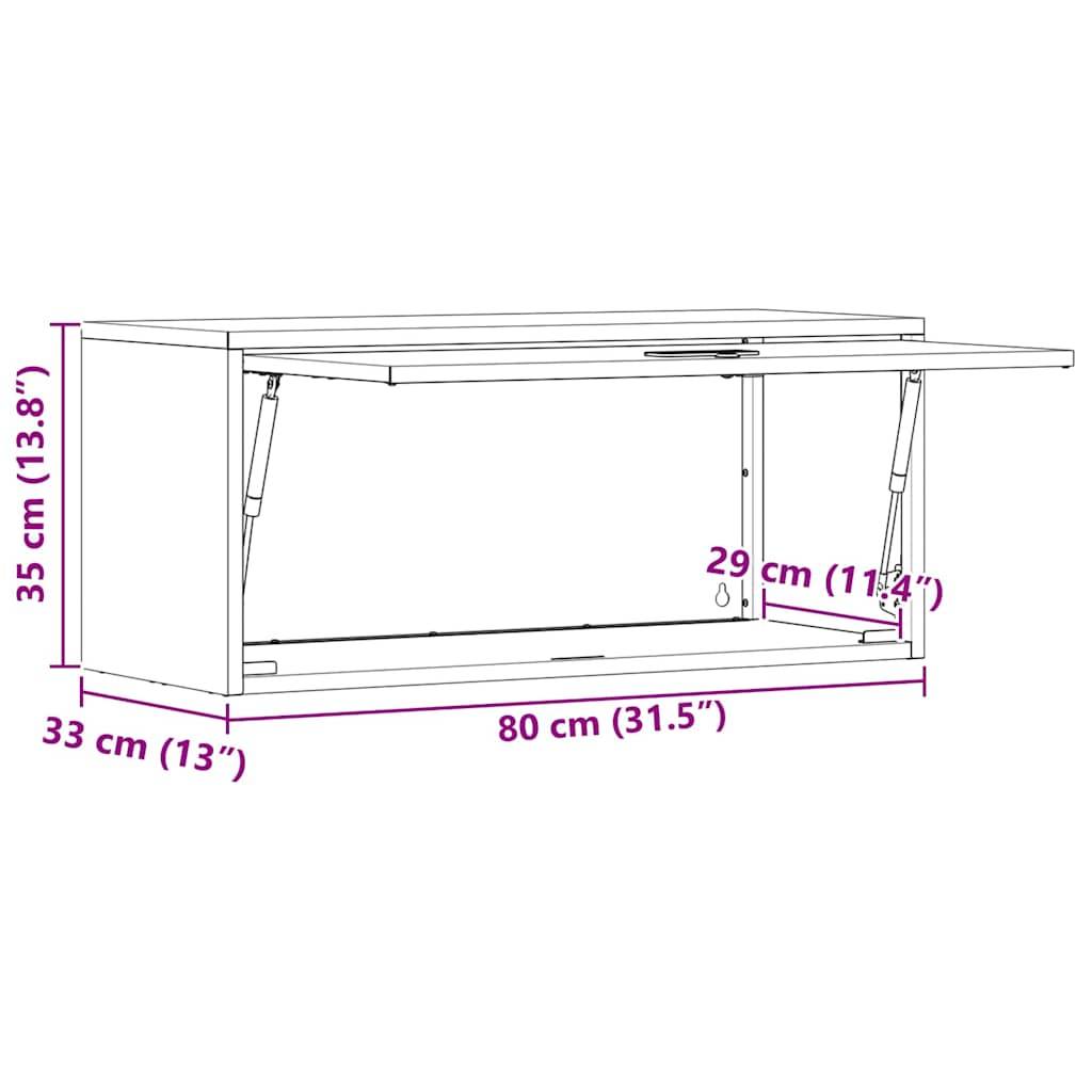 Wandmontierte Schreibtischmaße: Breite 80 cm (31,5
