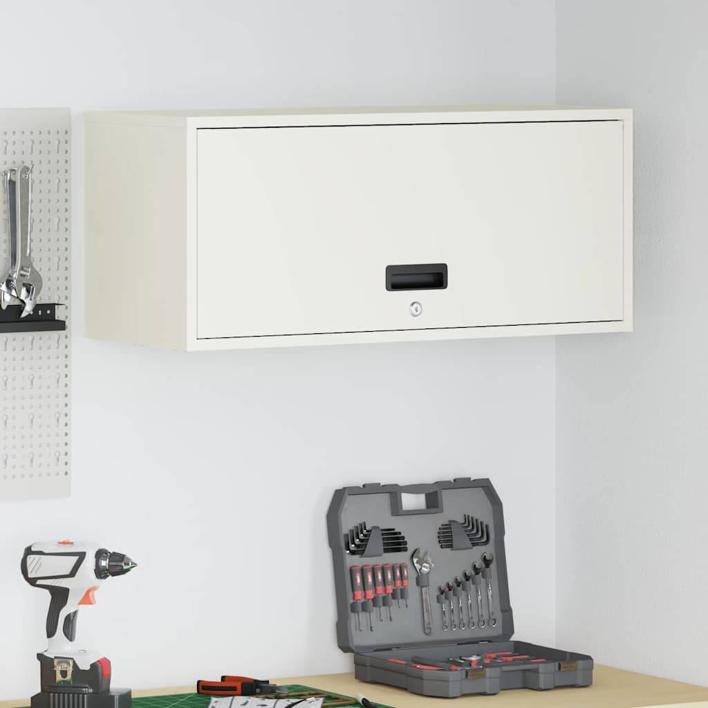 vidaXL Wandschrank für die Garage mit Gasdrucklift-Tür Weiß