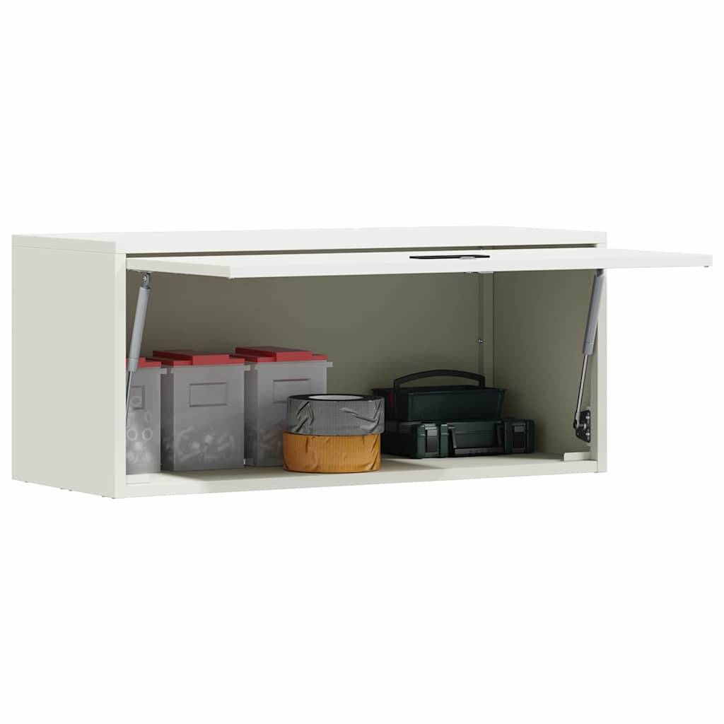 vidaXL Wandschrank für die Garage mit Gasdrucklift-Tür Weiß